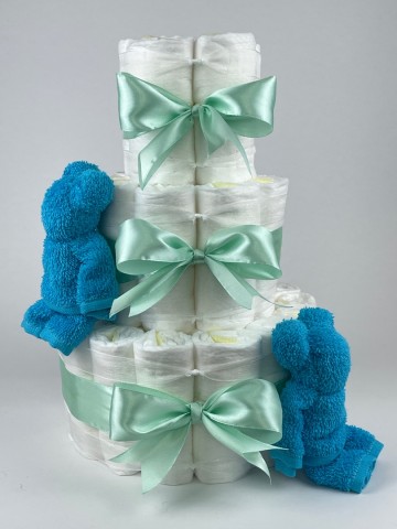 Chouette chouette luiertaart beren aqua blauw   groen