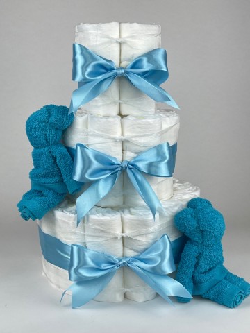 Chouette chouette luiertaart beren aqua blauw   hemels blauw