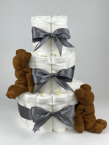 Chouette chouette luiertaart beren clay bruin   donker grijs