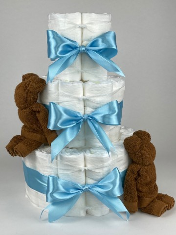 Chouette chouette luiertaart beren clay bruin   hemels blauw