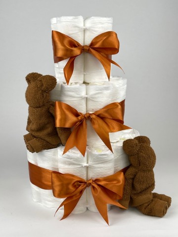 Chouette chouette luiertaart beren clay bruin   koper