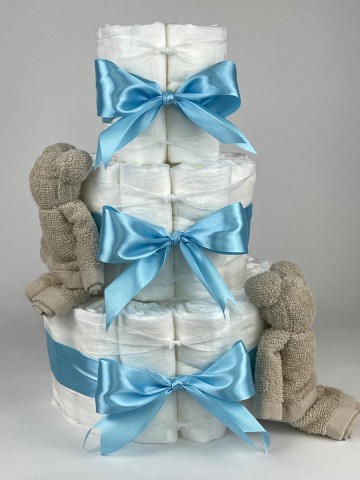 Chouette chouette luiertaart beren cream   hemels blauw