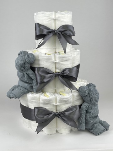 Chouette chouette luiertaart beren grey blue   donker grijs