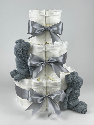 Chouette chouette luiertaart beren grey blue   grijs