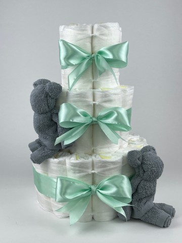 Chouette chouette luiertaart beren grey blue   groen