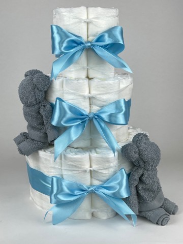 Chouette chouette luiertaart beren grey blue   hemels blauw