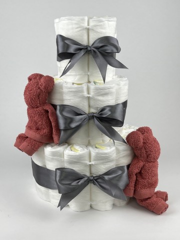 Chouette chouette luiertaart beren koper   donker grijs