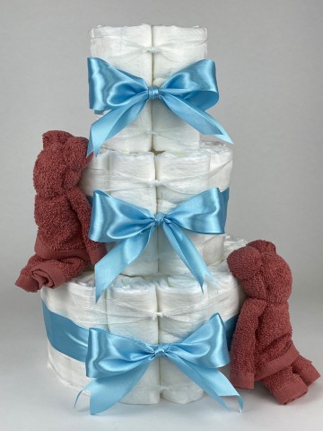 Chouette chouette luiertaart beren koper   hemels blauw