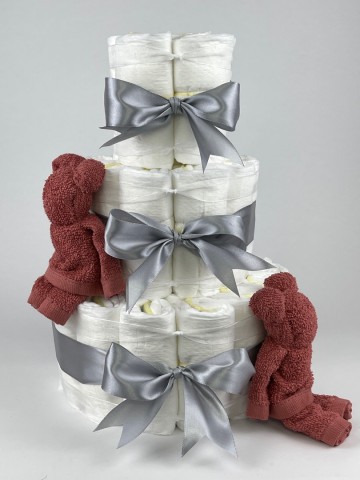 Chouette chouette luiertaart beren koper  grijs