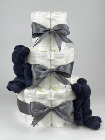 Chouette chouette luiertaart beren navy donker blauw   donker grijs