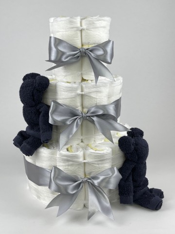 Chouette chouette luiertaart beren navy donker blauw   grijs