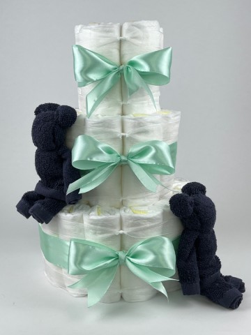 Chouette chouette luiertaart beren navy donker blauw   groen