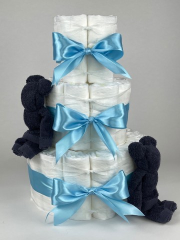 Chouette chouette luiertaart beren navy donker blauw   hemels blauw