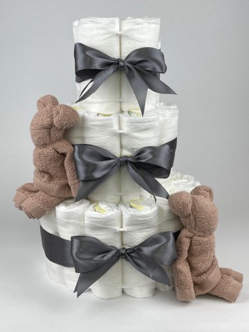 Chouette chouette luiertaart beren pinkstone   donker grijs