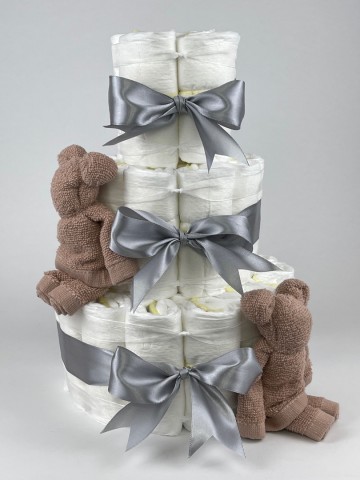 Chouette chouette luiertaart beren pinkstone   grijs