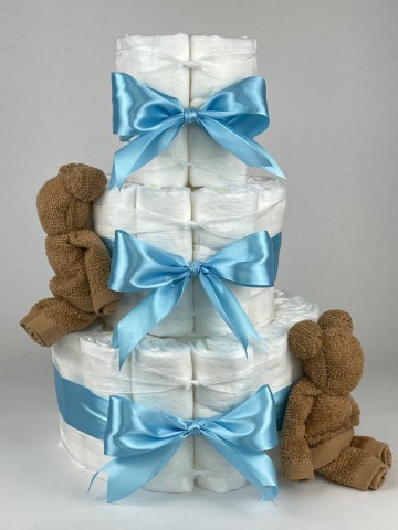 Chouette chouette luiertaart beren sand   hemels blauw