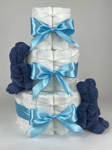 Chouette chouette luiertaart beren silk blauw   hemels blauw