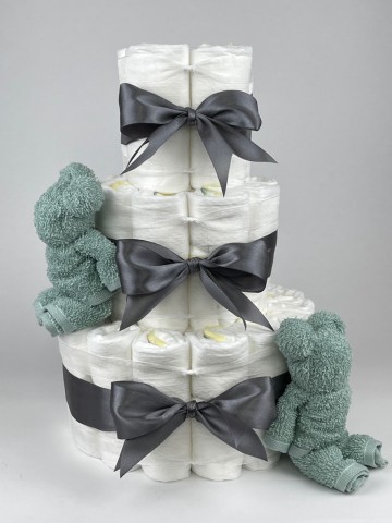 Chouette chouette luiertaart beren stone groen   donker grijs