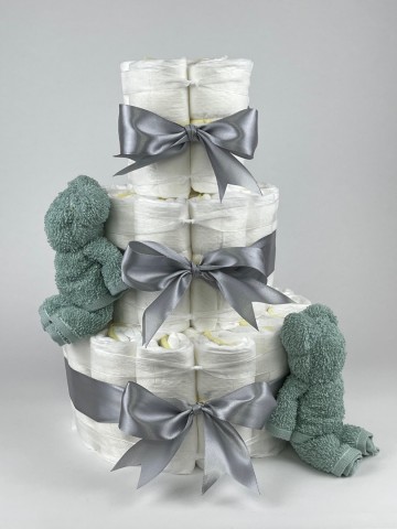 Chouette chouette luiertaart beren stone groen   grijs