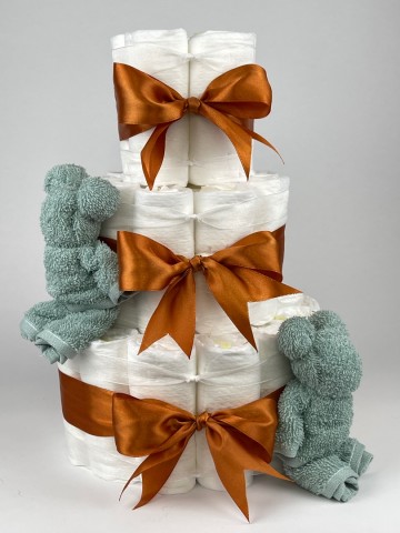 Chouette chouette luiertaart beren stone groen   koper