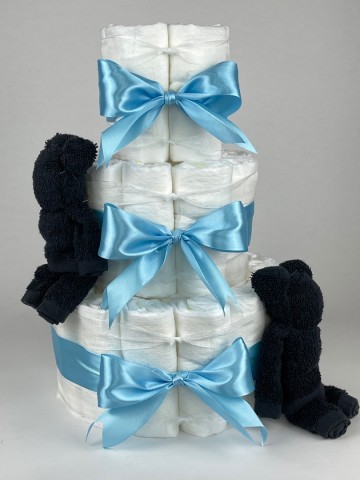 Chouette chouette luiertaart beren zwart   hemels blauw