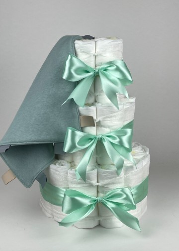 Chouette chouette luiertaart funnies knuffeldoek labels stone groen   groen