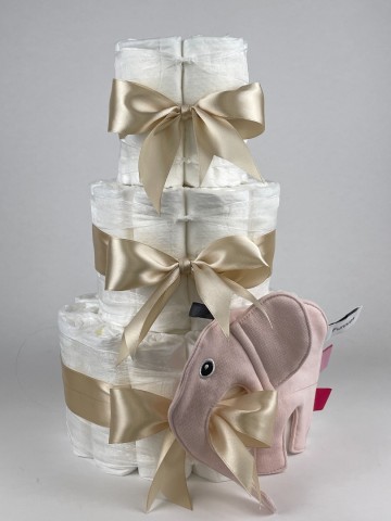 Chouette chouette luiertaart funnies olifant ollie blush roze   beige