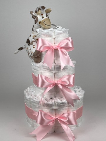 Chouette chouette luiertaart happy horse giraffe gino roze