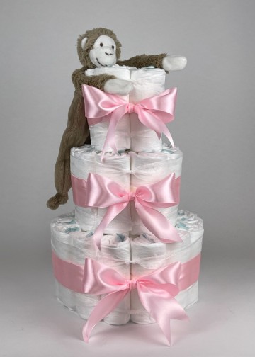 Chouette chouette luiertaart happy horse tuttle aap mickey clay   roze