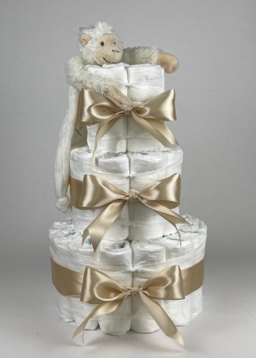 Chouette chouette luiertaart happy horse tuttle aap mickey ivory   beige