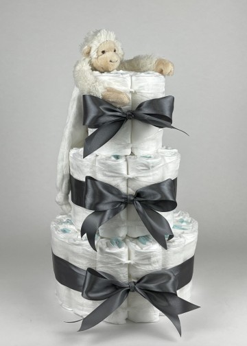 Chouette chouette luiertaart happy horse tuttle aap mickey ivory   donker grijs