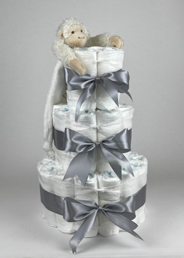 Chouette chouette luiertaart happy horse tuttle aap mickey ivory   grijs