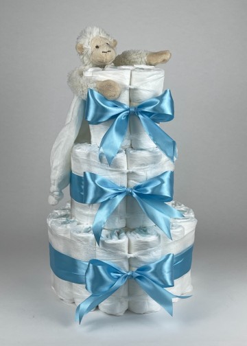 Chouette chouette luiertaart happy horse tuttle aap mickey ivory   hemels blauw