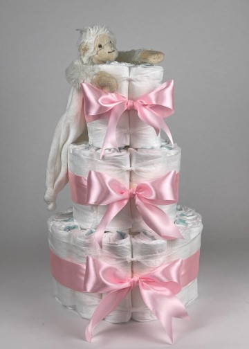 Chouette chouette luiertaart happy horse tuttle aap mickey ivory   roze