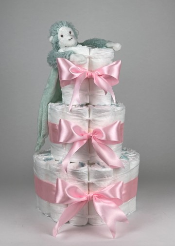 Chouette chouette luiertaart happy horse tuttle aap mickey lagoon   roze