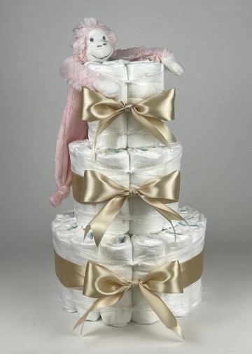 Chouette chouette luiertaart happy horse tuttle aap mickey pink   beige