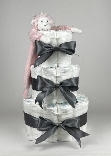 Chouette chouette luiertaart happy horse tuttle aap mickey pink   donker grijs