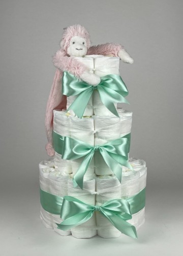 Chouette chouette luiertaart happy horse tuttle aap mickey pink   groen