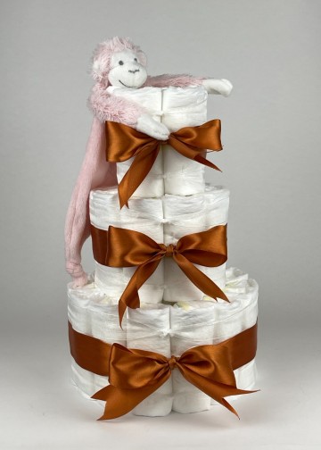 Chouette chouette luiertaart happy horse tuttle aap mickey pink   koper