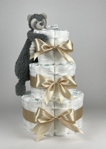 Chouette chouette luiertaart happy horse tuttle happy raccoon beige