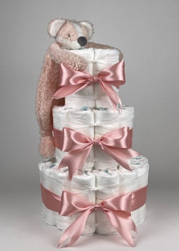 Chouette chouette luiertaart happy horse tuttle happy skunk donker poeder roze