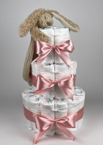 Chouette chouette luiertaart happy horse tuttle konijn richie beige   donker poeder roze