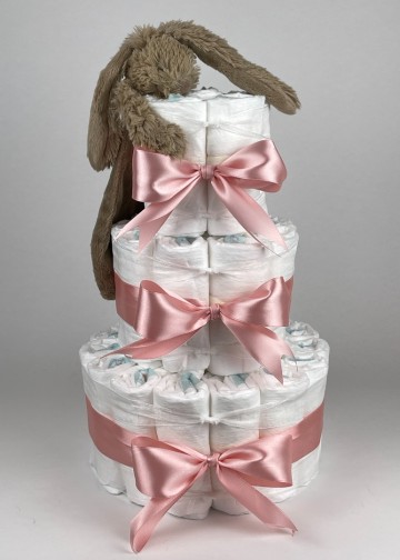 Chouette chouette luiertaart happy horse tuttle konijn richie clay bruin   donker poeder roze