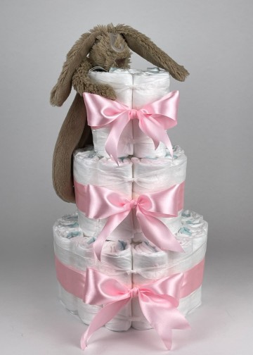 Chouette chouette luiertaart happy horse tuttle konijn richie clay bruin   roze