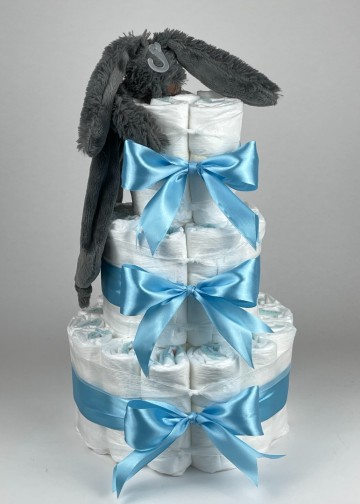 Chouette chouette luiertaart happy horse tuttle konijn richie deep grey   hemels blauw