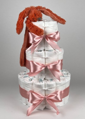 Chouette chouette luiertaart happy horse tuttle konijn richie orange   donker peoder roze