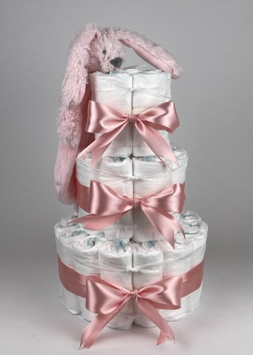 Chouette chouette luiertaart happy horse tuttle konijn richie pink   donker poeder roze