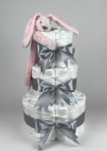 Chouette chouette luiertaart happy horse tuttle konijn richie pink   grijs