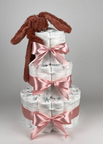 Chouette chouette luiertaart happy horse tuttle konijn richie rusty   donker poeder roze