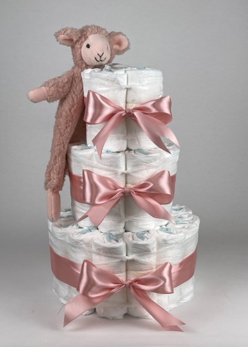 Chouette chouette luiertaart happy horse tuttle lamb lotus peach donker poeder roze